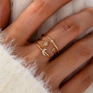 Gold star ring
